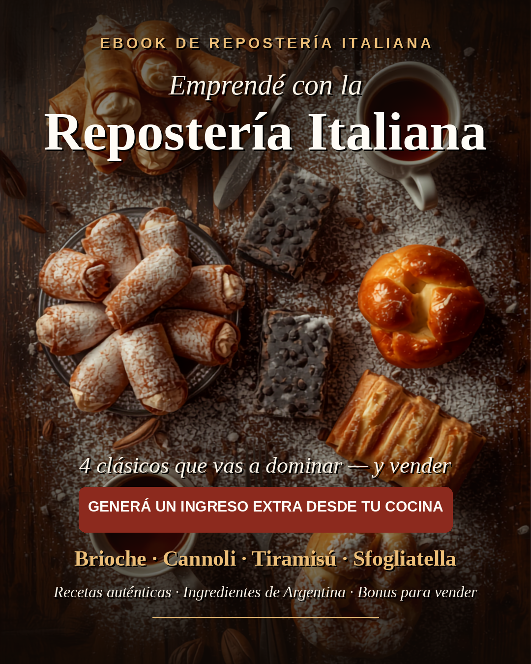 Emprendé con la Repostería Italiana — 4 Clásicos + Guía para Generar Ingresos Extra desde tu Cocina